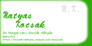 matyas kocsak business card